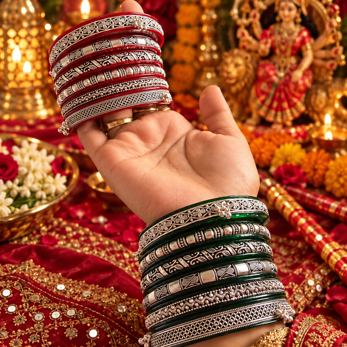 Trending Silver Bangle Set for Women (12 Pieces) | Madhaviya Jewels