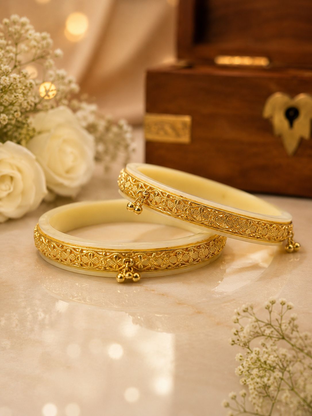 Rajasthani Royal Pure Silver Gold Plated Bangles For Women| Best Gift