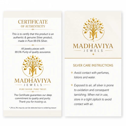 99.5% Pure Silver Rakhi  premium handcrafted Raksha Bandhan rakhi with authenticity certificate.