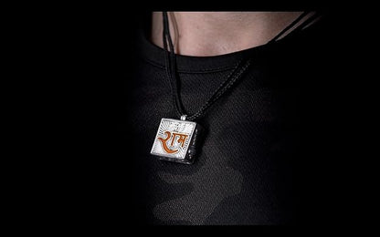 Om Bageshwarai Namah Printed 99.9% Pure Silver Chowki| Shri Ram Pendant Shri Ram Locket/Bajrangbali Pendant| With Meenakari