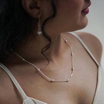 Silver Pearl chain for Women