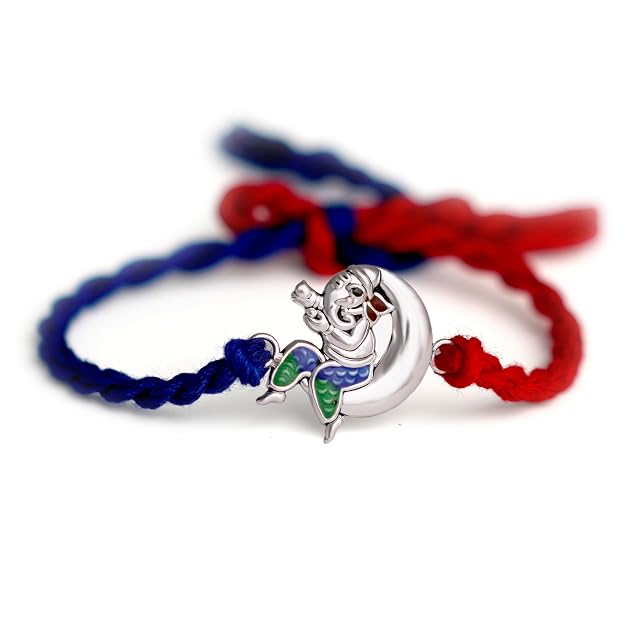 99.5% Pure Silver Ganesha Rakhi for Brother | Designer Silver Ganpati Rakhi | Premium Raksha Bandhan Rakhi Gift