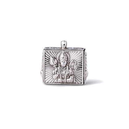 Om Bageshwarai Namah Printed 99.9% Pure Silver Chowki| Shri Ram Pendant Shri Ram Locket/Bajrangbali Pendant| With Meenakari