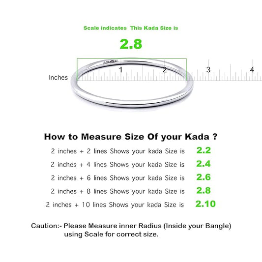 99.5% Pure Silver Flate Kada for Men & Women with Authenticity Card