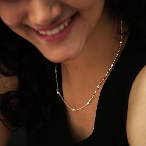 Silver Pearl chain for Women