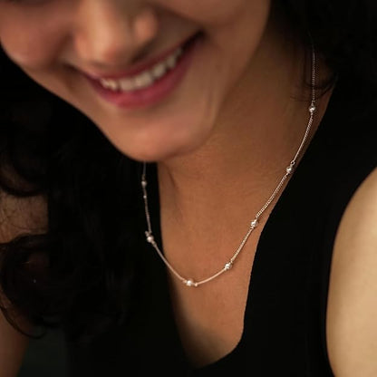 Silver Pearl chain for Women