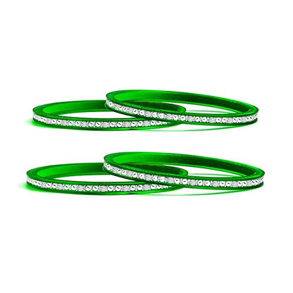 Slim Diamond Look Silver Bangles