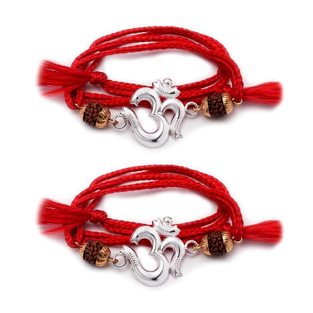 Silver Om Rakhi for Brother | Premium Designer Rakhi | Madhaviya Jewels
