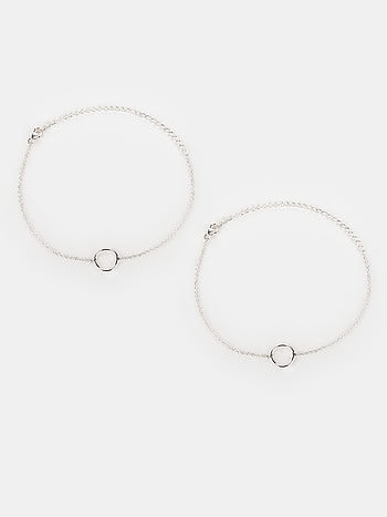 Circle Anklets in 925 Silver