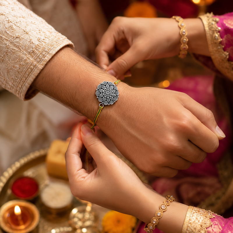 Antique Rajwadi Mandala Rakhi