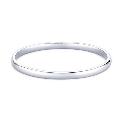 99.5% Pure Silver Flate Plain Kada with high polish finish, minimalist design, Authenticity Card included, by Madhaviya Jewels for men and women.