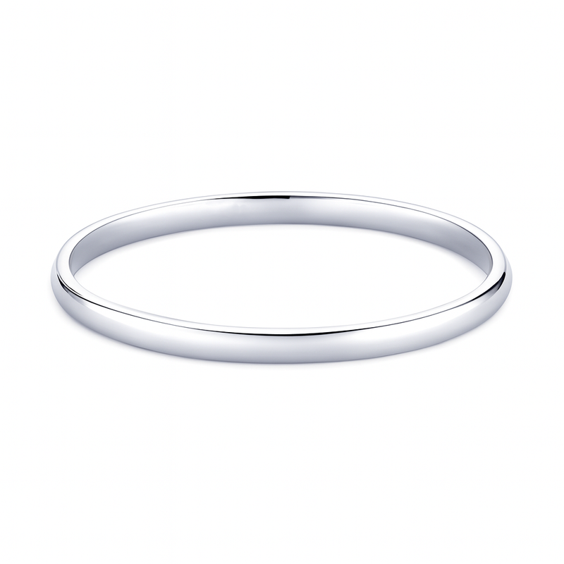 99.5% Pure Silver Flate Plain Kada with high polish finish, minimalist design, Authenticity Card included, by Madhaviya Jewels for men and women.