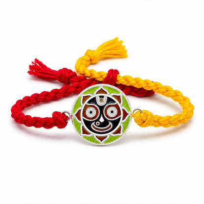 Shri Jagannath 99.5% Pure Silver Rakhi for Brother | Handcrafted Divine Raksha Bandhan Rakhi | Premium Gift Box | Madhaviya Jewels