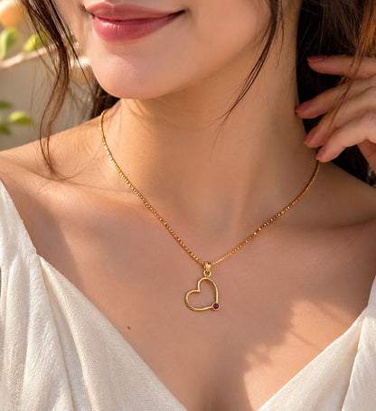 Silver Chain With Heart Pendent For Women