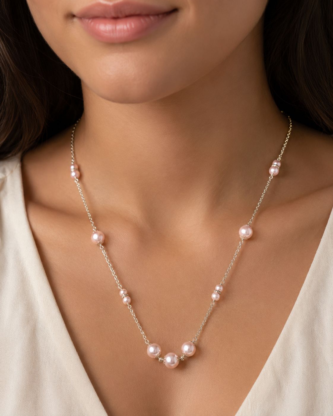 Silver Pearl chain for Women & Girl