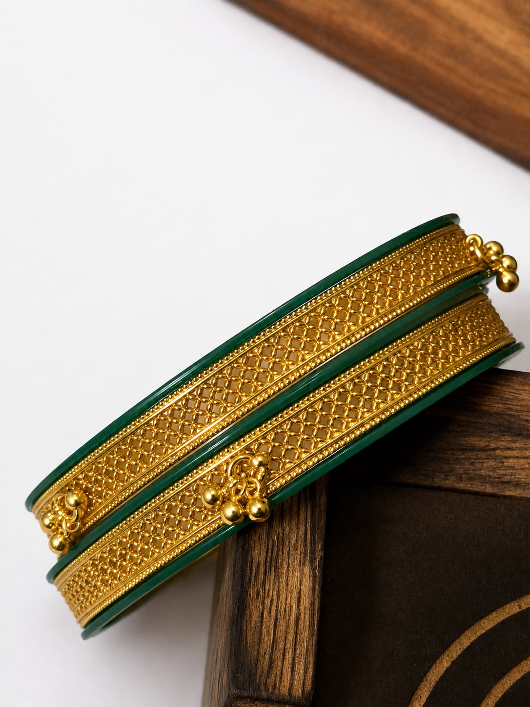 Sawan Green Gold Plated Ghungroo Bangles for Women – Traditional Hariyali Teej & Raksha Bandhan Jewellery by Madhaviya Jewels