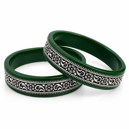 Original 99.5 % Pure Silver Floral Designer Bangle | Traditional Rajasthani Style