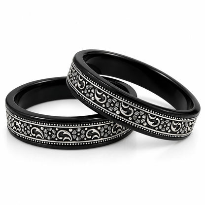 Original 99.5 % Pure Silver Floral Designer Bangle | Traditional Rajasthani Style