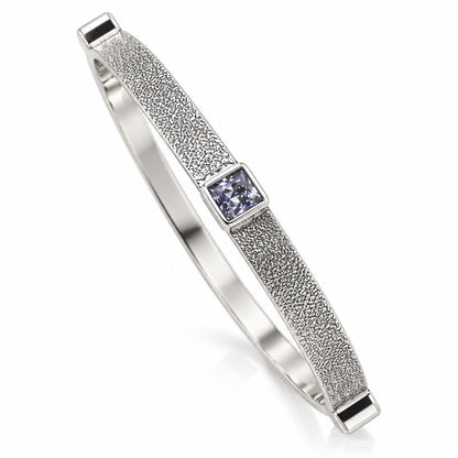 Silver Solitaire Bangle |99.5% Pure Silver | Premium Handcrafted Bangle