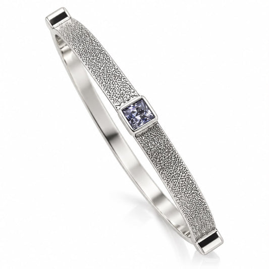 Silver Solitaire Bangle |99.5% Pure Silver | Premium Handcrafted Bangle