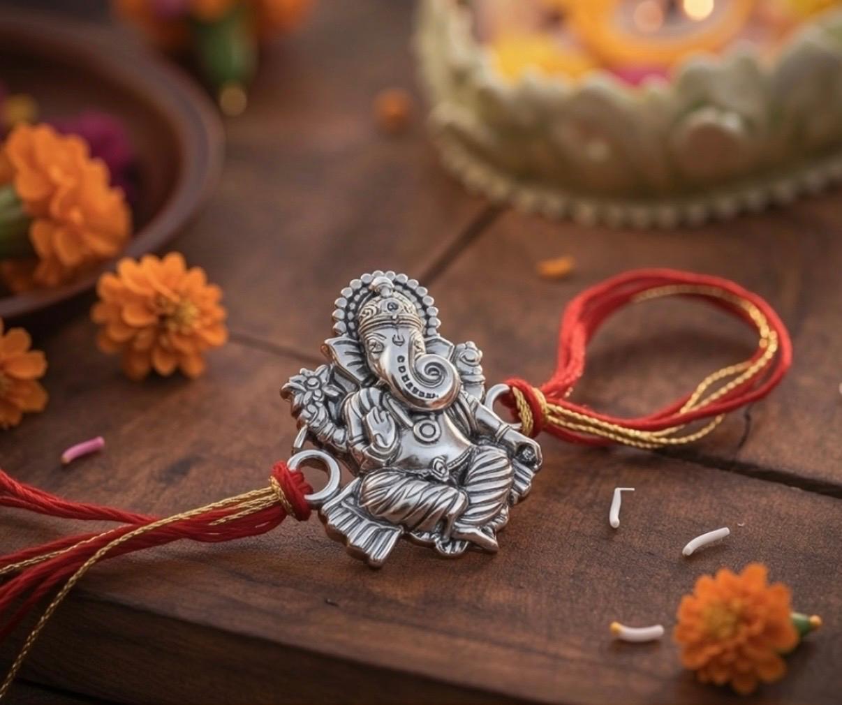 silver Dancing ganesha for brother
