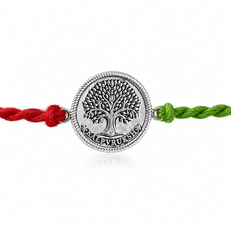 Kalpvraksh 99.5% Pure Silver Rakhi for Brother | Premium Raksha Bandhan Rakhi | Authenticity Certificate | Madhaviya Jewels