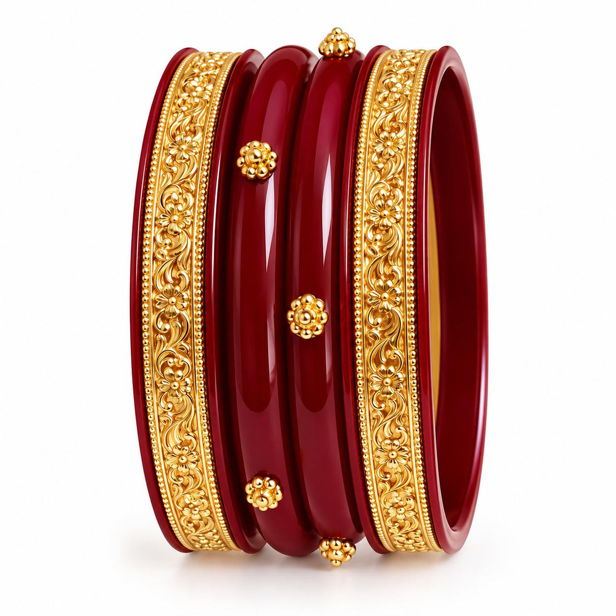Gold Plated Silver Bangles for Women | Traditional Festival Bangles | Madhaviya Jewels