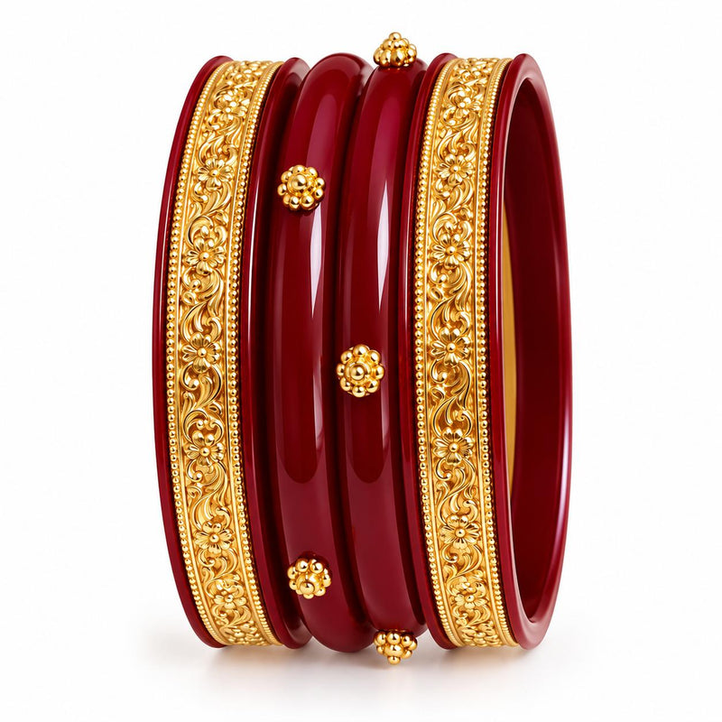 Gold Plated Silver Bangles for Women | Traditional Festival Bangles | Madhaviya Jewels