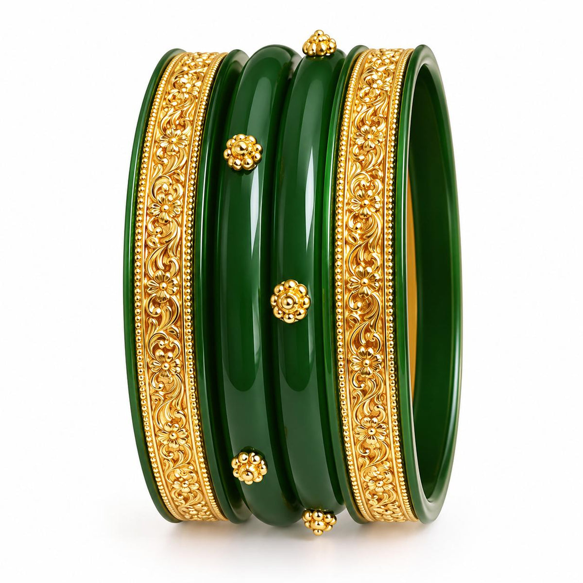 Gold Plated Silver Bangles for Women | Traditional Festival Bangles | Madhaviya Jewels
